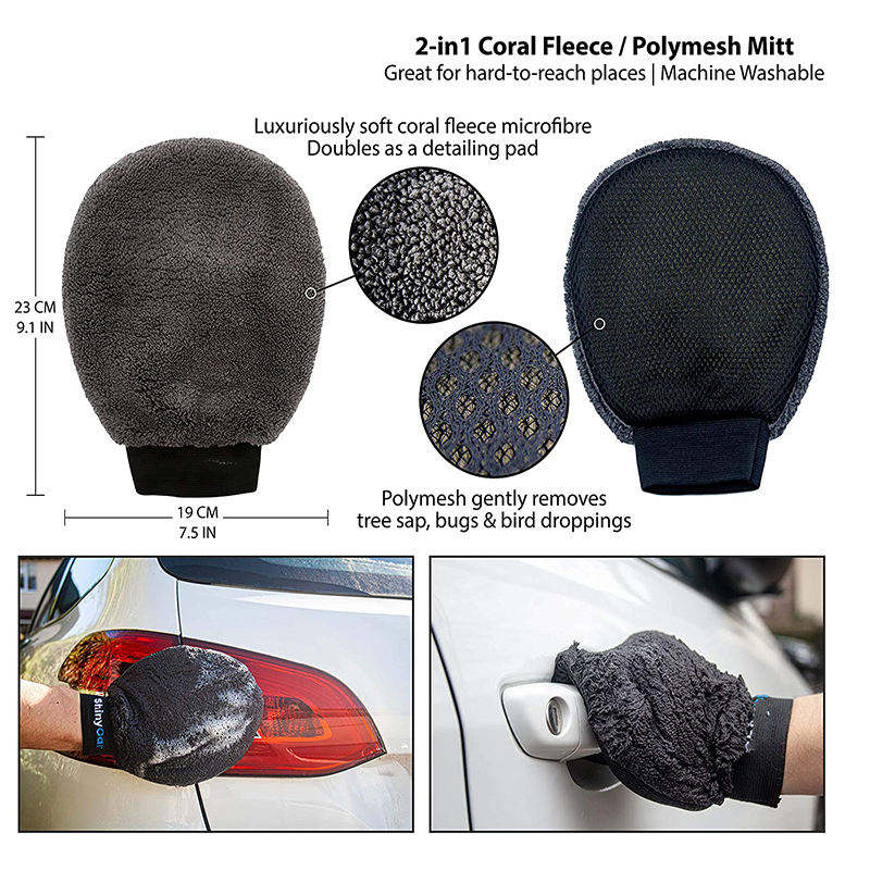 8pcs Premium Microfiber Car Wash Kit Car Detailing Brush Chenille Mitt Microfiber Towels