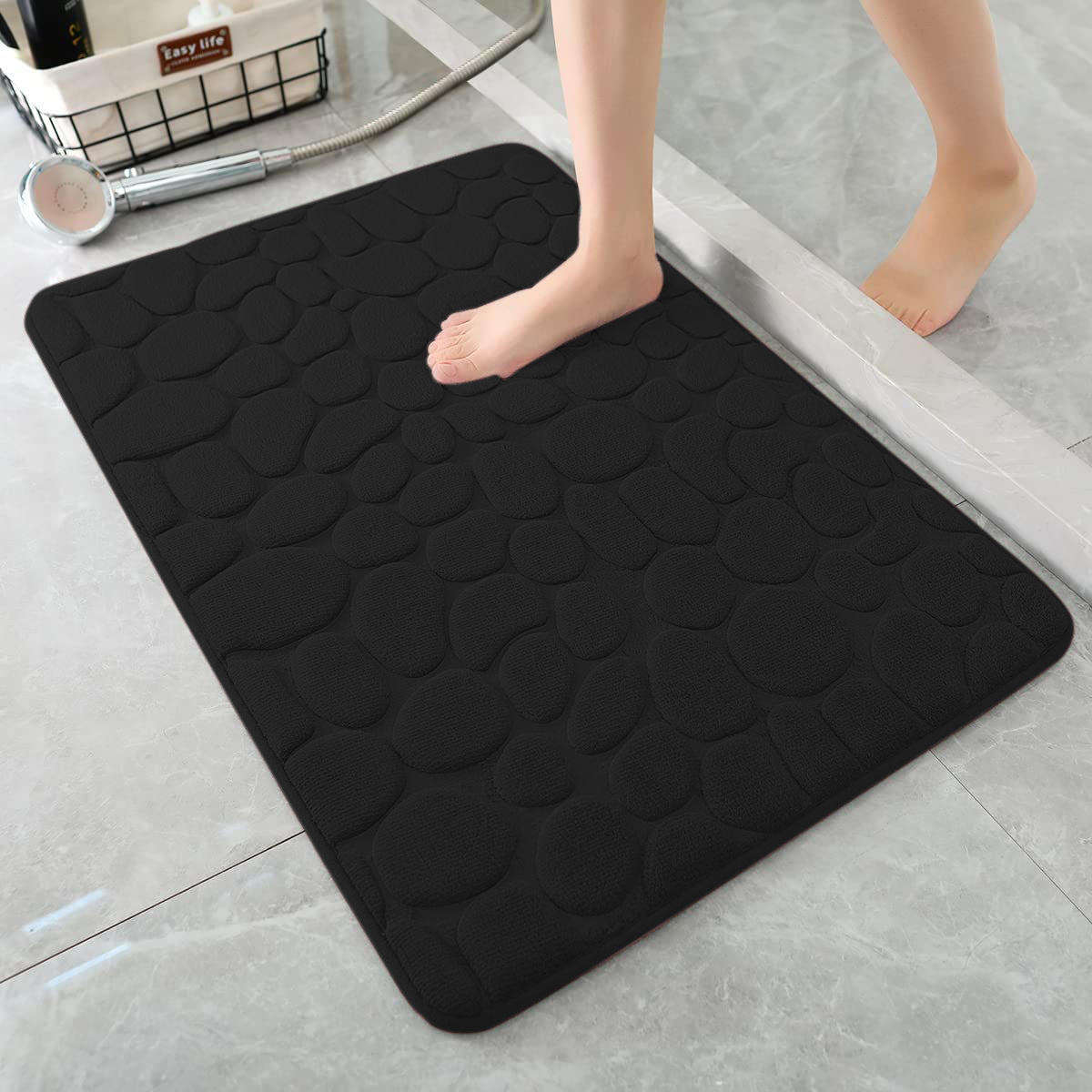 Soft Memory Foam Shower Bathroom Bath Floor Mat Rugs Quick Dry Super Water Absorbent Non Slip Stone Bath Mat