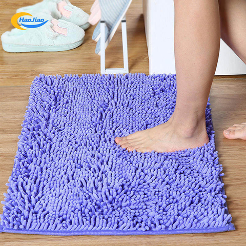 Chenille Soft Quick Dry 2-Ply Non-Slip Bathroom Mat Kitchen Rugs Thin Pile 3D Printed Washable Machine