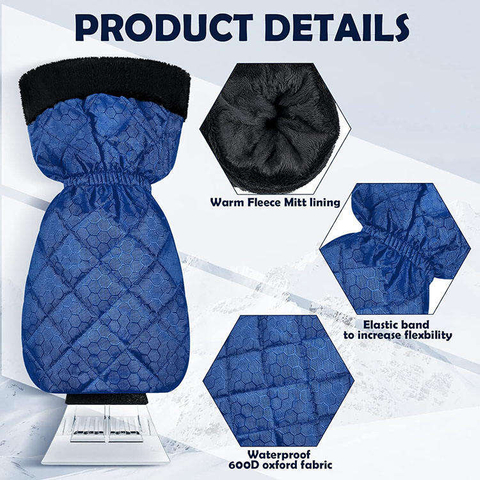 Waterproof Warm Non-slip Blade Winter Snow Removal Ice Tool Non Scratch Car Window Cleaning Scraper