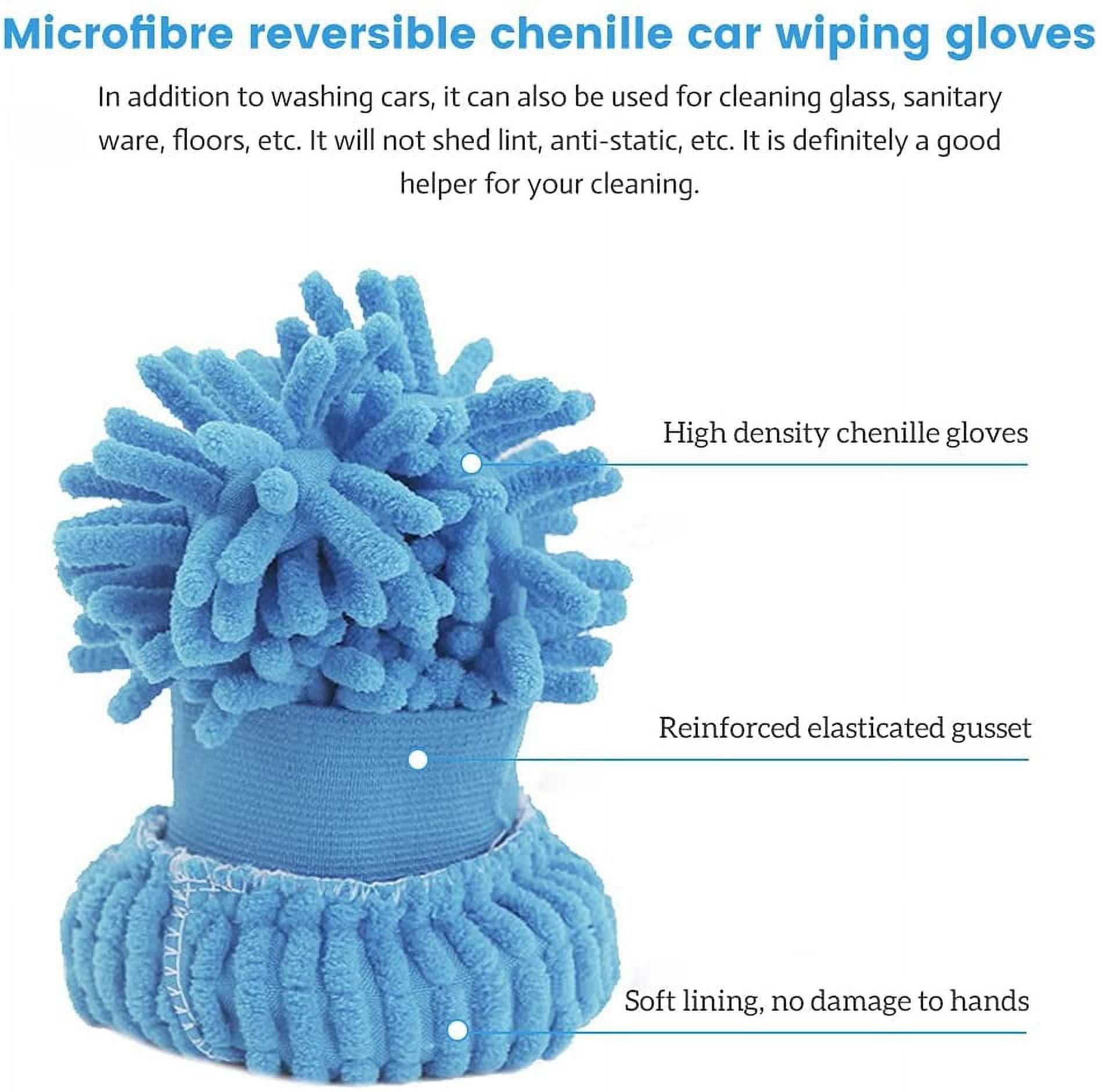 Highly Absorbent Double-Sided Microfiber Mitt for Car Washing for Cars Trucks Motorcycles Boats SUVs Made Durable Chenille