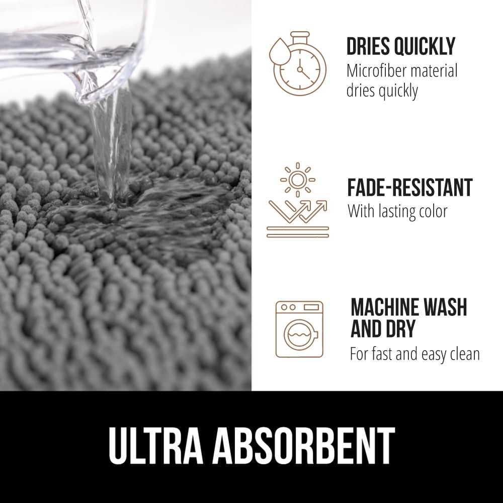 Bath Rug Thick Soft Absorbent Chenille Rubber Backing Microfiber Mats Machine Washable Rugs for Bathmat Accessories Decor
