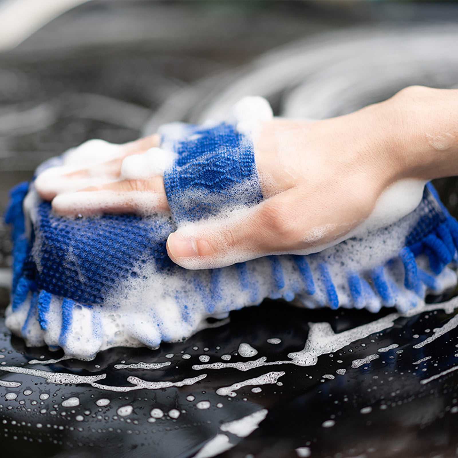 Perfect for Car Washing and Detailing Microfiber Wash Mitt Double Sided Car Wash Glove Cleaning Drying Mitts