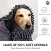 Custom Super Absorbent Quick Dry Chenille Microfiber Dog Towel for All Breeds Dogs Drying with Hand Pockets