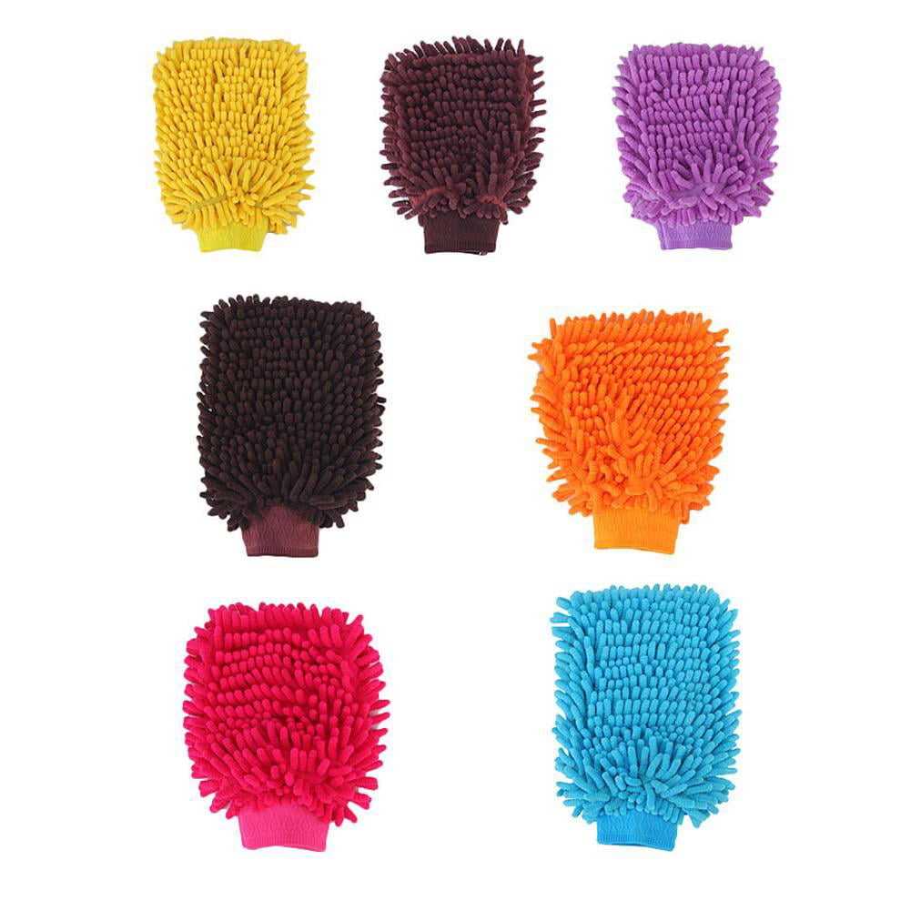 House Cleaning Microfiber Car Detailing Washing Gloves Wash Drying Mitts for Car Cleaning Blue