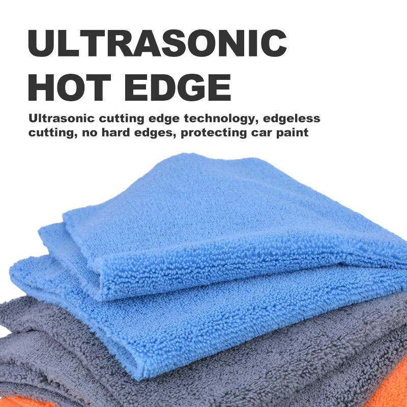 16X16 Inch 400gsm Edgeless Microfiber Cleaning Cloth Long And Short Pile Microfiber Towel For Car Wash/Cleaning