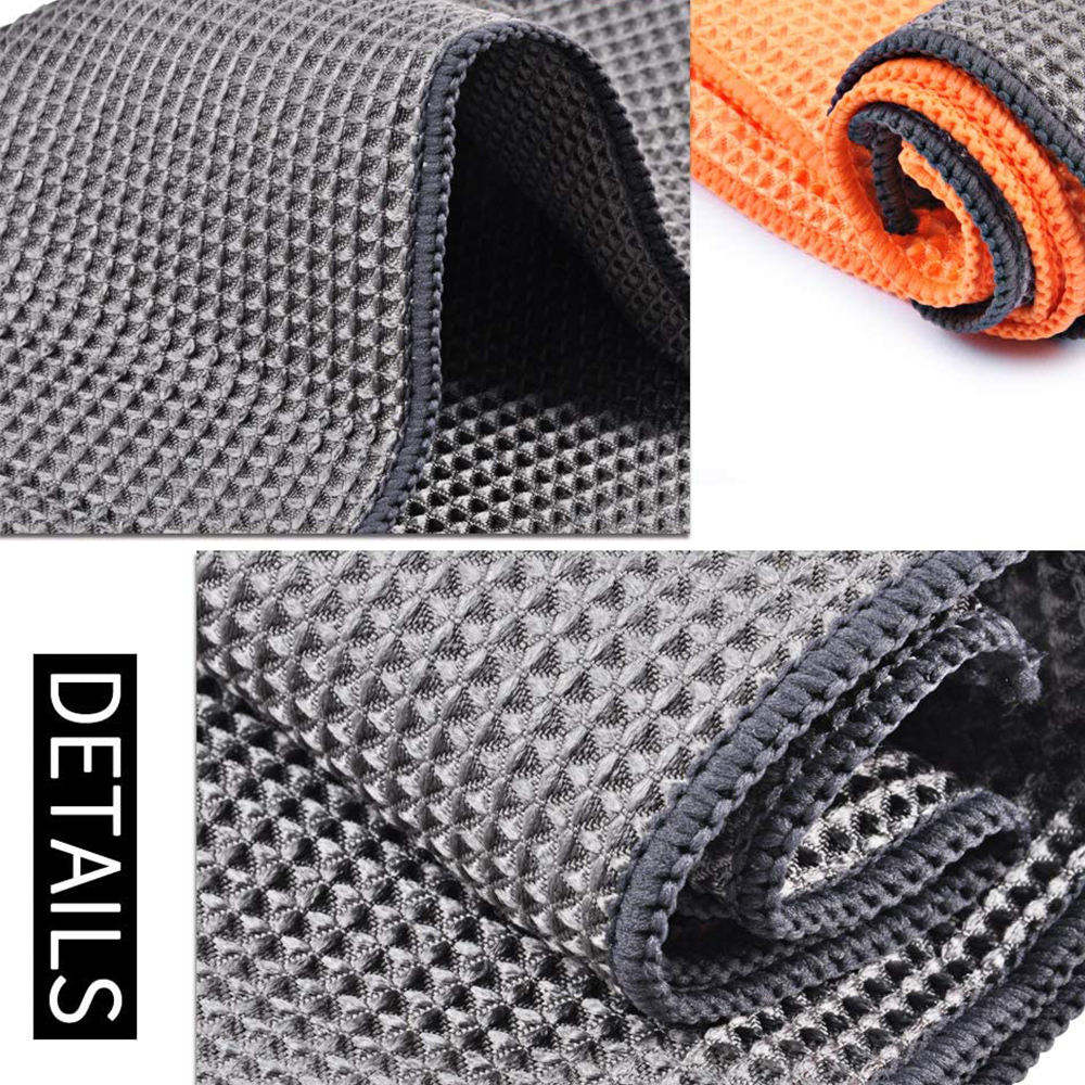 Customized Micro Fiber Waffle Weave Car Drying Towel Soft Cloth Auto Detailing Lint Free Water Absorbent Cloth
