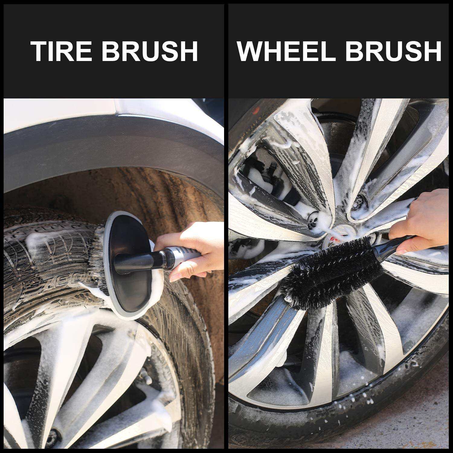 12Pcs Wheel Brush Kit for Cleaning Wheel and Tire Car Detailing Brushes Durable Car Wheel Rim Cleaner Brush Set