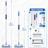 Household 3 in 1 Squeegee Floor Scrubber Bathroom Patio Garage Cleaning Brush Long Handle Floor Scrub Brush