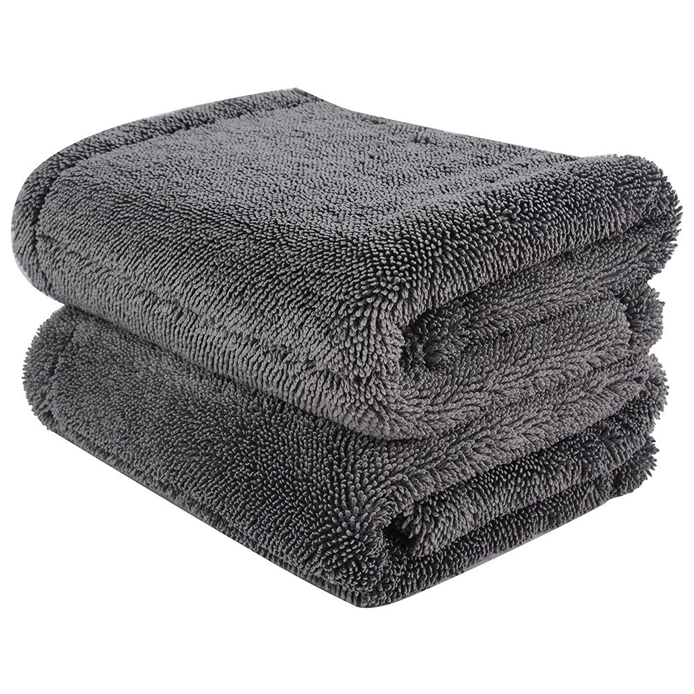 50x80cm Green Big Car Pro 1400gsm 1500 1600 1800 Double Side Microfiber Deluxe Dual Microfibre Drying Towel For Car Monster