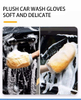 Waterproof Car Wash Microfiber Gloves Soft Thickened Wool Plush Car Cleaning Mitt Double-faced Glove Car Wash Supplies
