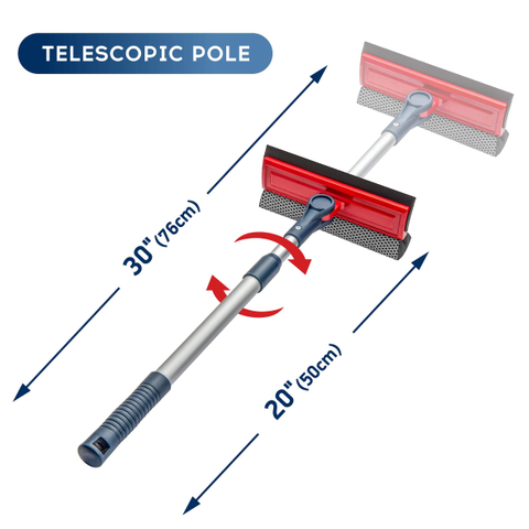 2 In1 8 Inch Telescopic Car Window Squeegee Tool For Car Wrap Car Window Cleaning Window Cleaning Rubber Sponge Glass Cleaner