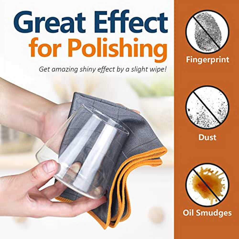 Carbon Microfiber Cleaning Cloth Glass Window Polishing Reusable for Mirror Kitchen Dish Auto Detailing