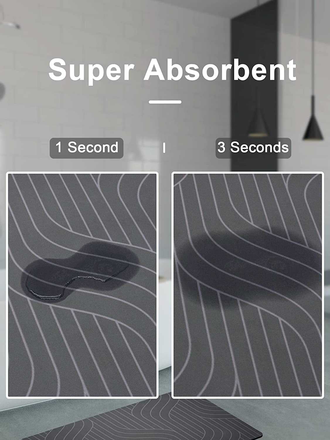 Bathroom Products Cheap Geometric Design Thin Rubber Non Slip Soft Bathroom Super Absorbent Mat Bathmat Bath Rugs Mat